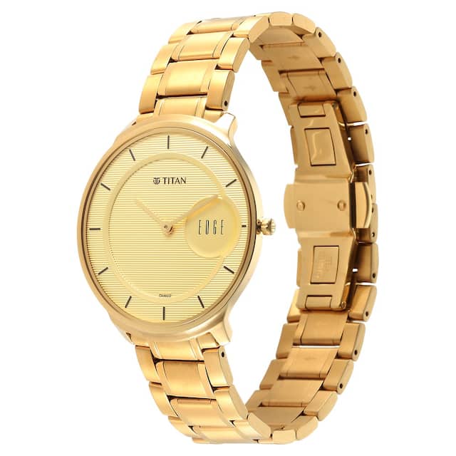 Edge Metal Yellow Dial Stainless Steel Strap Watch for Men NR1843YM02 - Kamal Watch Company