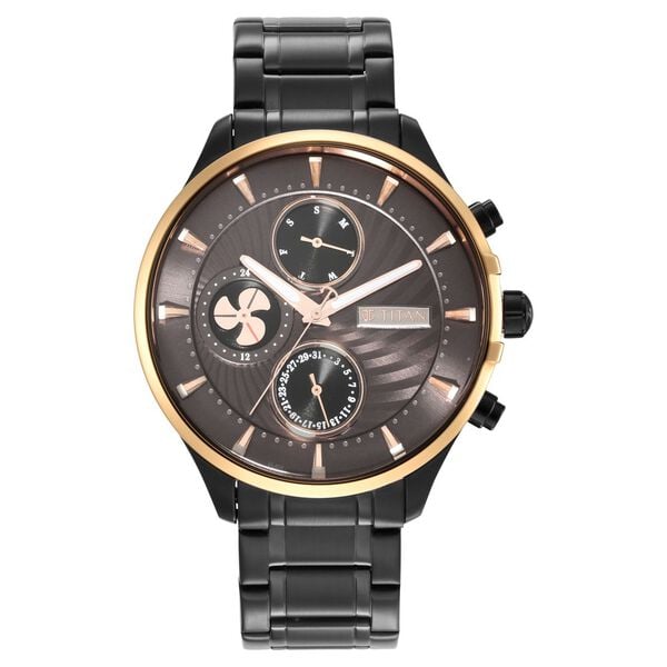 Titan Maritime Anthracite Dial Quartz Multifunction Stainless Steel Strap watch for Men