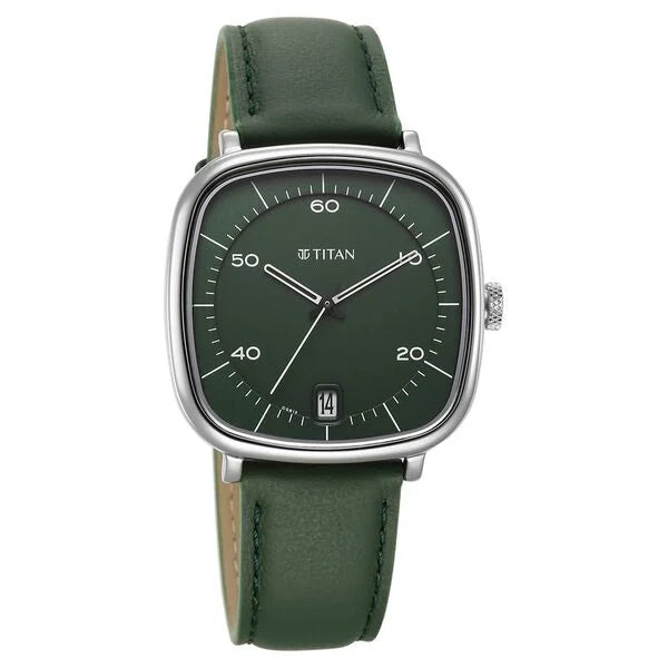 Titan 1885SL04 Neo Curve Quartz Green Dial Watch for Men