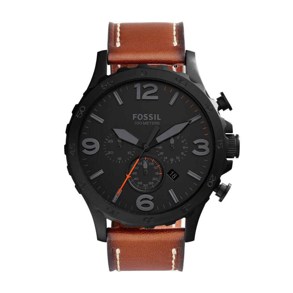 Nate Chronograph Luggage Leather Watch