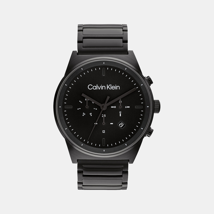 Male Black Chronograph Stainless Steel Watch 25200295