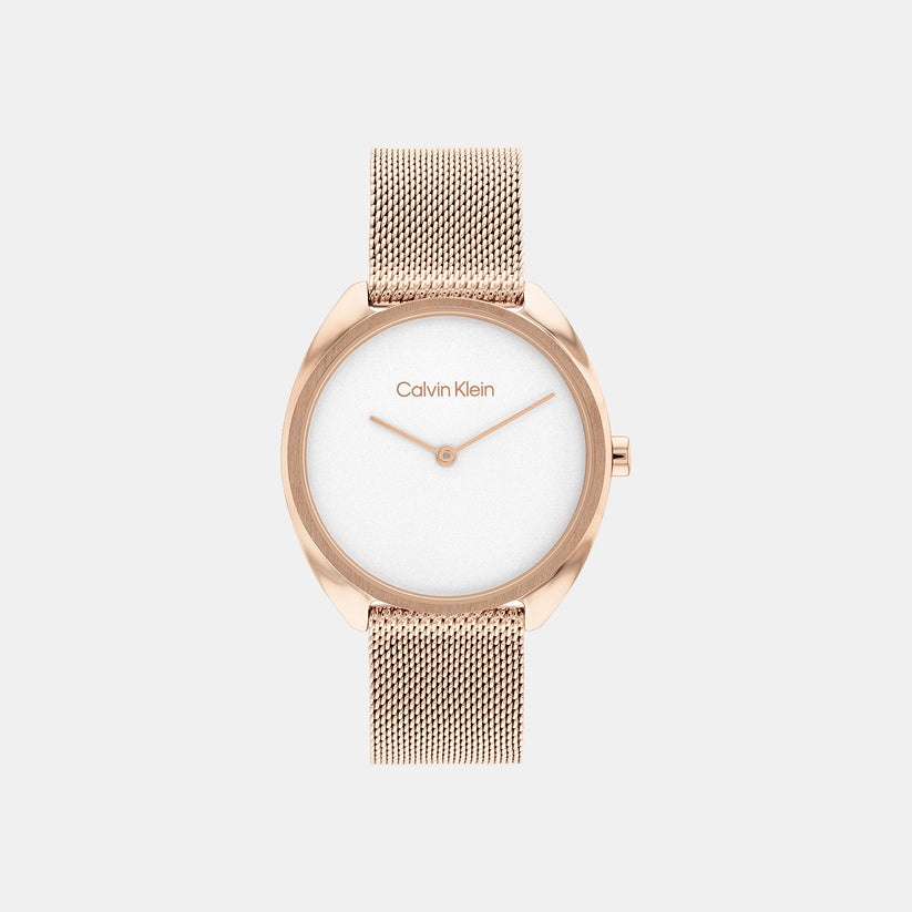 CALVIN KLEIN  Female White Analog Mesh Watch 25200270