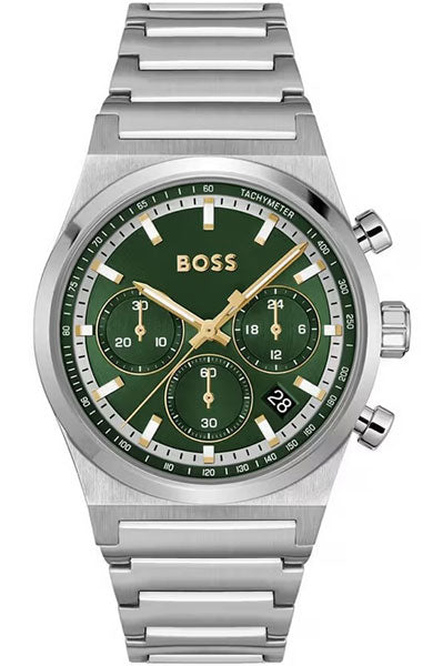 Hugo Boss Chronograph Green $ Stainless Steel Men's Watch 1514220