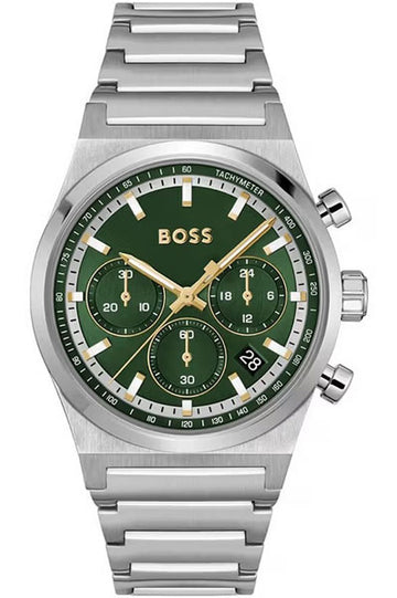 Hugo Boss Chronograph Green $ Stainless Steel Men's Watch 1514220