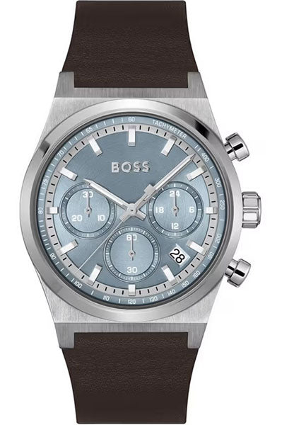 Hugo Boss Chronograph Blue Leather Men's Watch 1514219