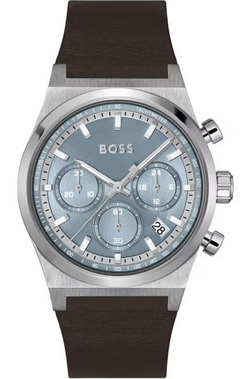 Hugo Boss Chronograph Blue Leather Men's Watch 1514219