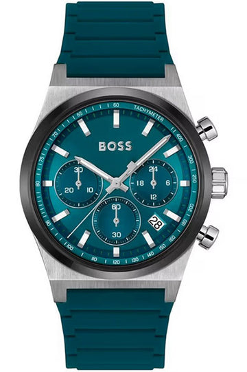 Hugo Boss Chronograph Green Silicone Men's Watch 1514244