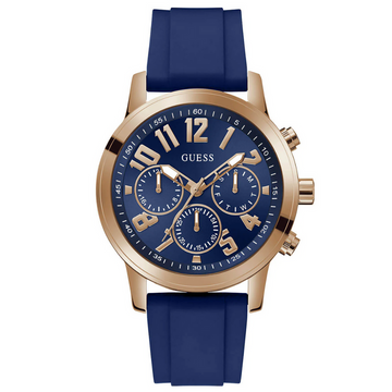 Gold Parker Navy Blue Silicone Watch GW0708G3