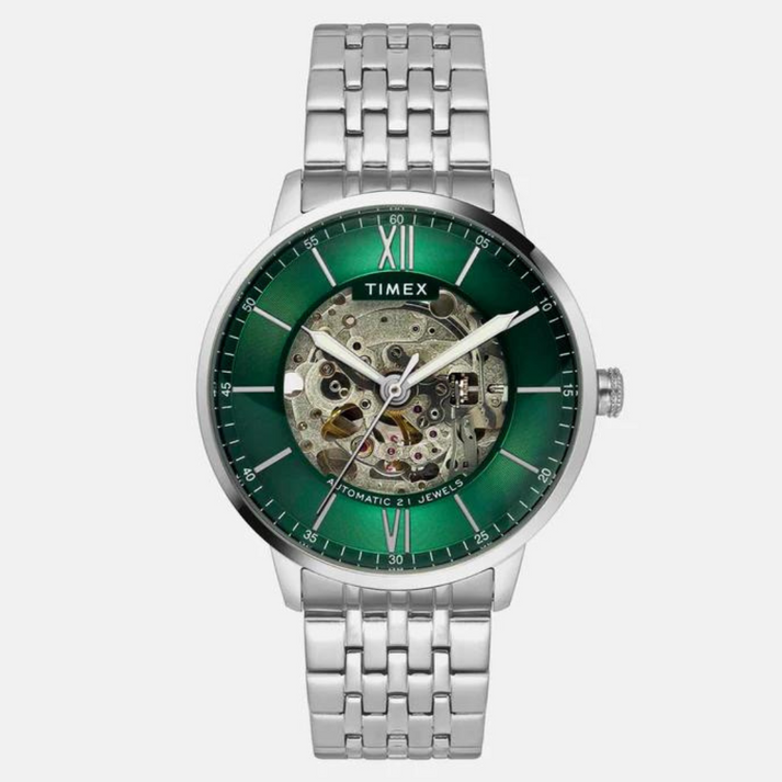 Timex E Class Male Green Analog Stainless Steel Watch TWEG23502