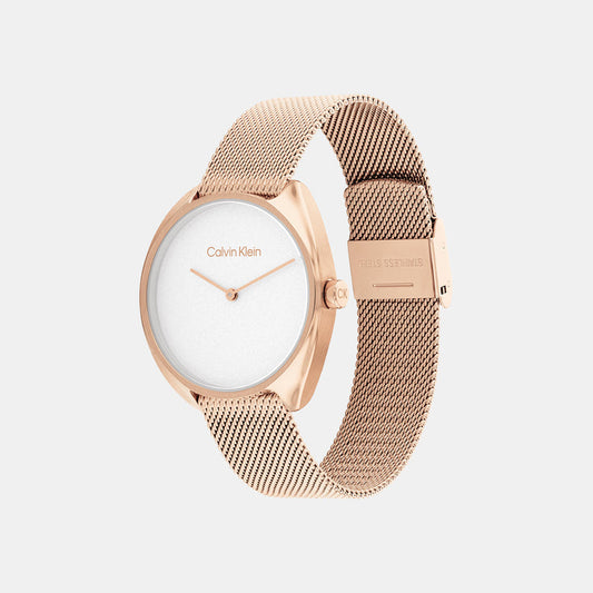 CALVIN KLEIN  Female White Analog Mesh Watch 25200270