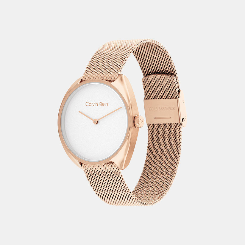 CALVIN KLEIN  Female White Analog Mesh Watch 25200270