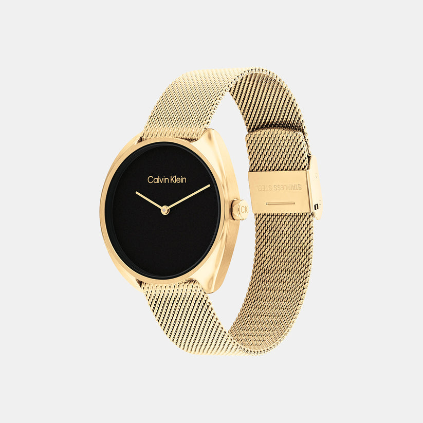 Female Black Analog Mesh Watch 25200271