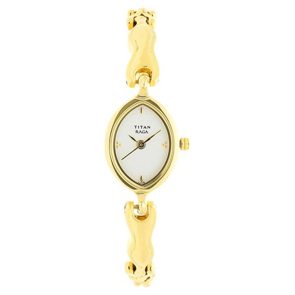 Titan Raga White Dial Women Watch With Metal Strap