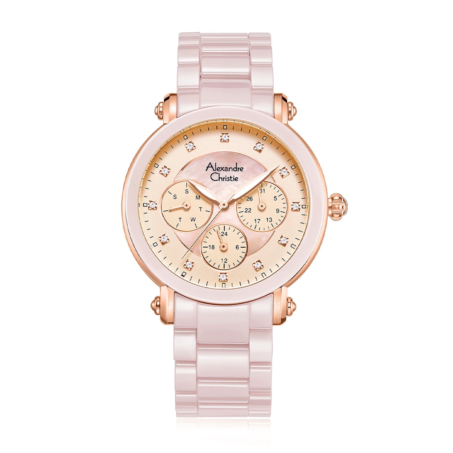 Alexandre Christie 2377BFBRGPN Multifunction Watch for Women