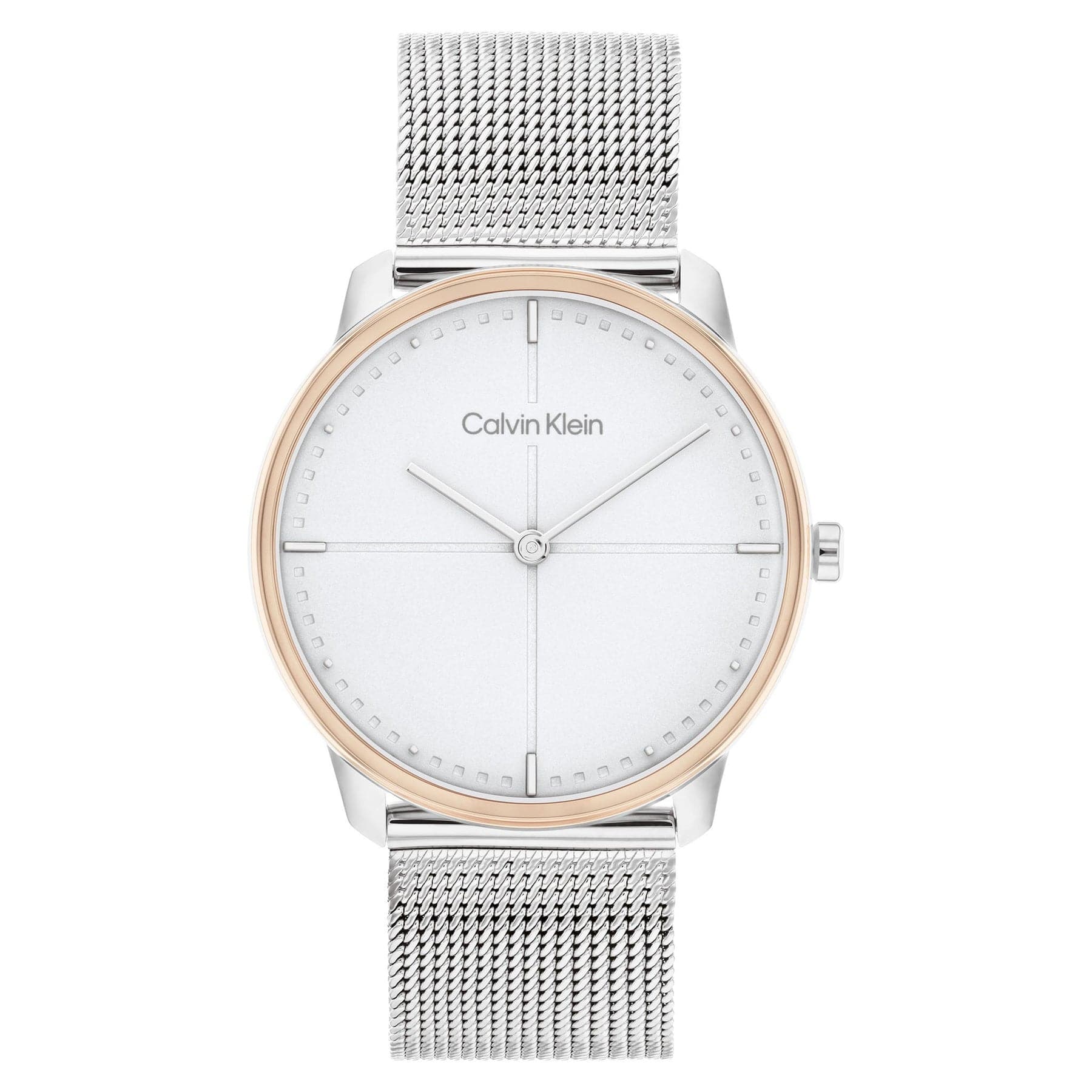 Calvin Klein Silver Mesh Light Grey Dial Unisex Watch - 25200157 - Kamal Watch Company