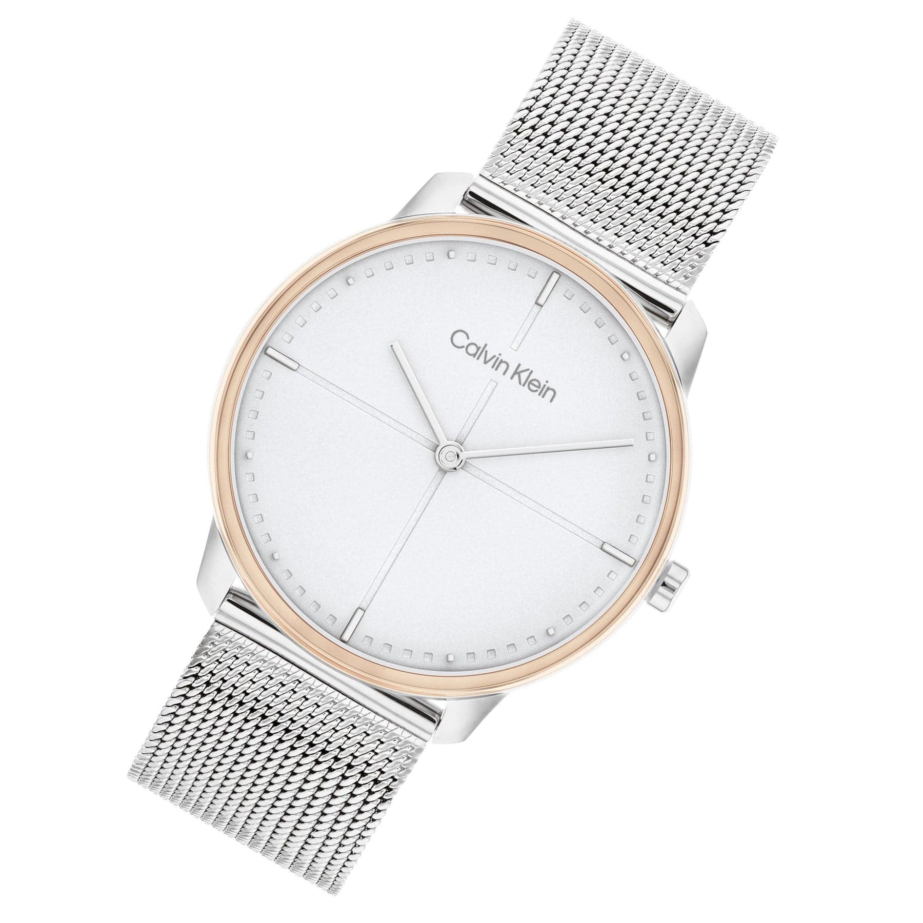 Calvin Klein Silver Mesh Light Grey Dial Unisex Watch - 25200157 - Kamal Watch Company