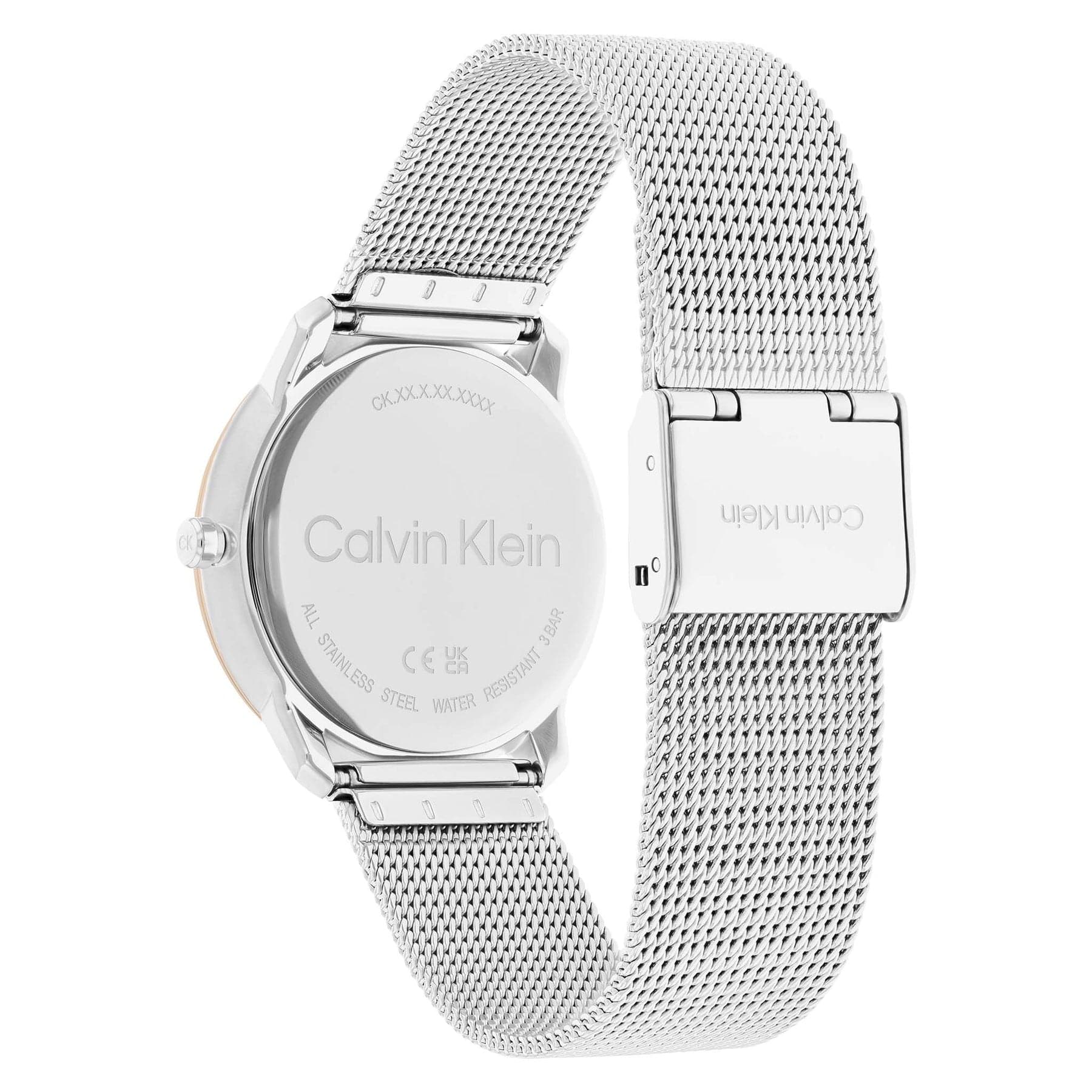 Calvin Klein Silver Mesh Light Grey Dial Unisex Watch - 25200157 - Kamal Watch Company