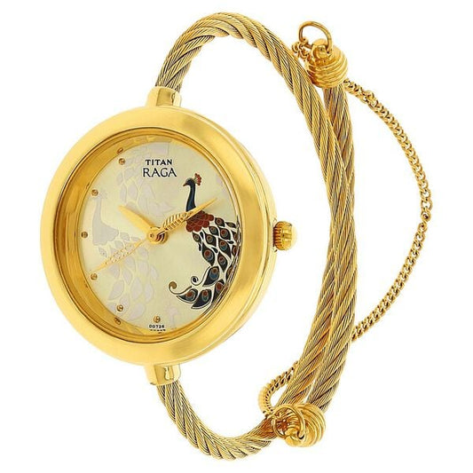 Titan NT2532YM01 Raga Garden of Eden Champagne Dial Women's Watch