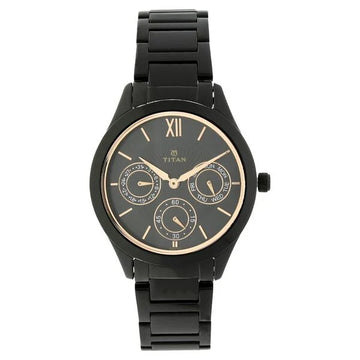 Titan NT2570NM01 Quartz Analog Black Dial Women's Watch