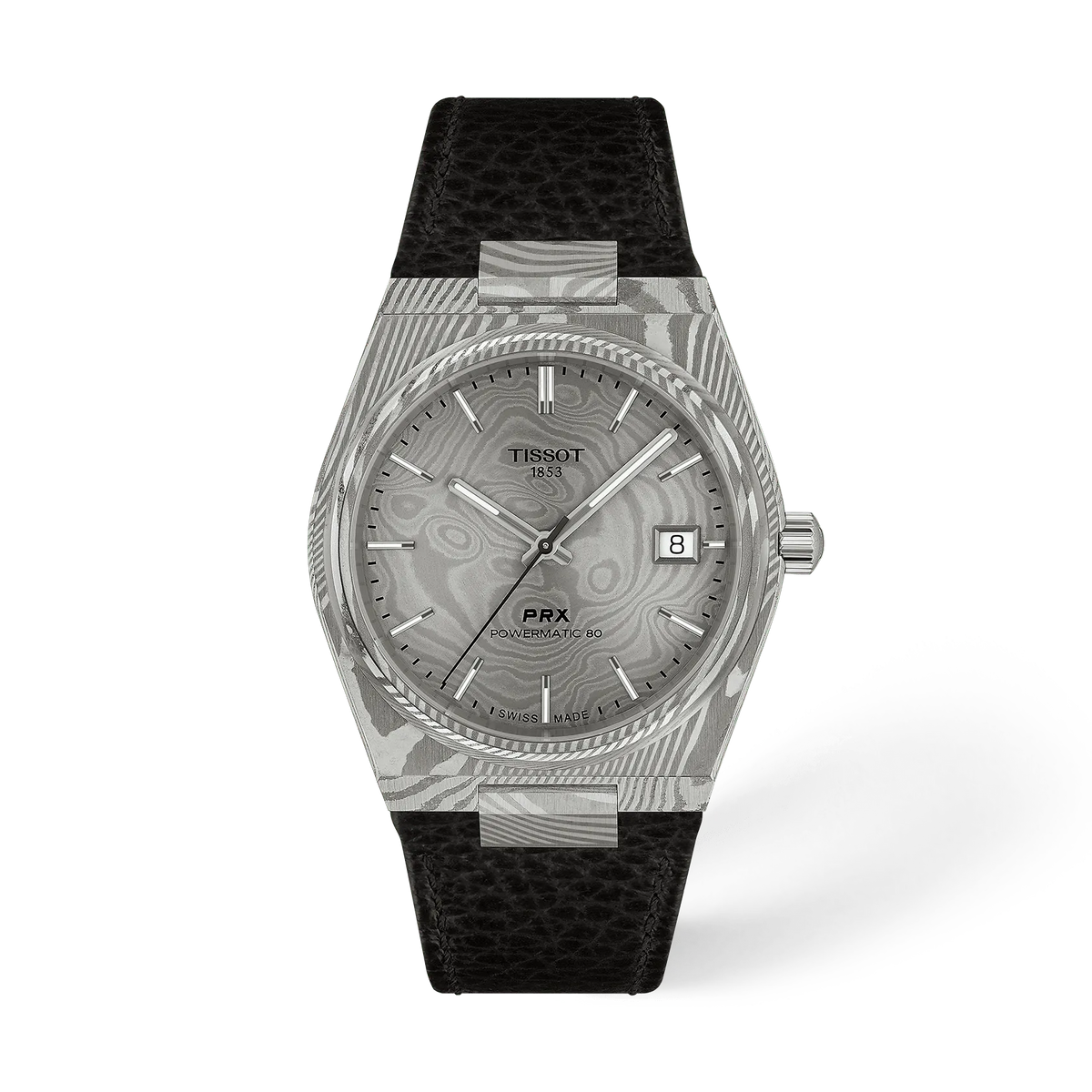 Tissot PRX Damascus Steel 38mm T137.807.96.081.00 Unisex Watch - front view