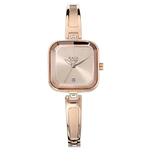 Titan NT2607WM01 Raga Viva Rose Gold Dial Women Watch