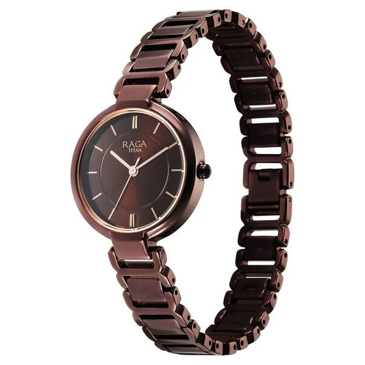 Titan NT2608QM02 Raga Delight Brown Dial Women's Watch