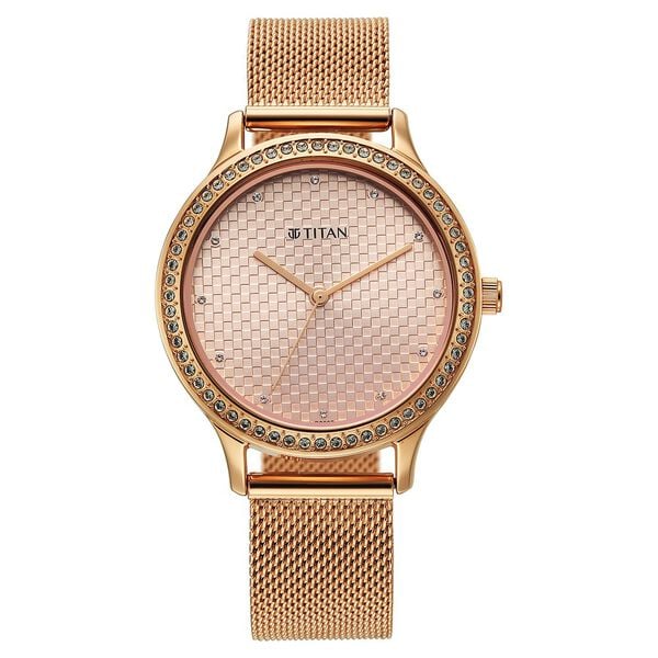Titan 2634WM06 Purple Superheads Quartz Rose Gold Dial Women's Watch