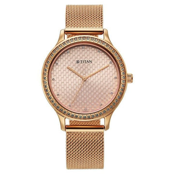 Titan 2634WM06 Purple Superheads Quartz Rose Gold Dial Women's Watch