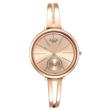 Titan Raga Viva Quartz Analog Rose Gold Dial Rose Gold Metal Strap Watch For Women