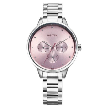 Titan 2648SM13 Razzle Dazzle Quartz Pink Dial Watch for Women