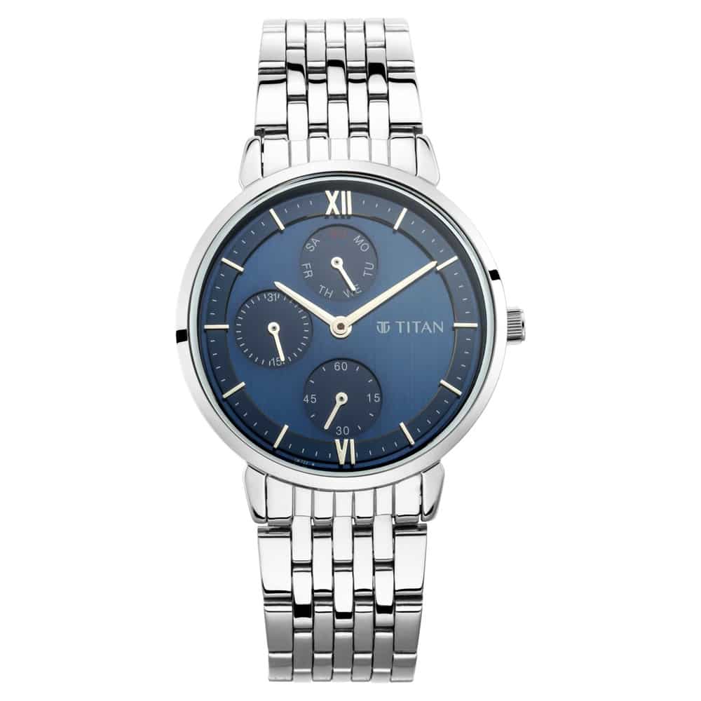Workwear Watch with Blue Dial Metal Strap 2652SM02 - Kamal Watch Company