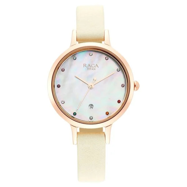 Titan NS2666WL03 Raga Viva Mother of Pearl Dial Watch for Women