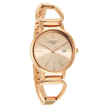 Titan 2669WM01 Rose Gold Dial Quartz Analog with Date Watch for Women