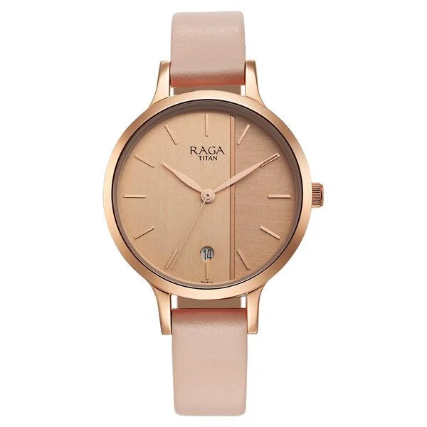 Titan NT2684WL01 Raga Viva Rose Gold Dial Women's Watch