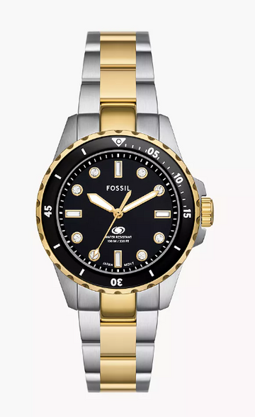 FOSSIL Blue Dive Three-Hand Two-Tone Stainless Steel Watch