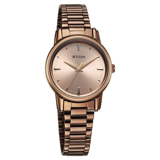 Titan Karishma Quartz Analog Brown Dial Brown Stainless Steel Strap Watch For Women