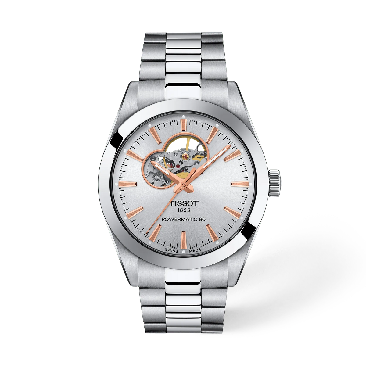 Tissot Gentleman Open Heart 40mm T127.407.11.031.01 Watch for Men - front view