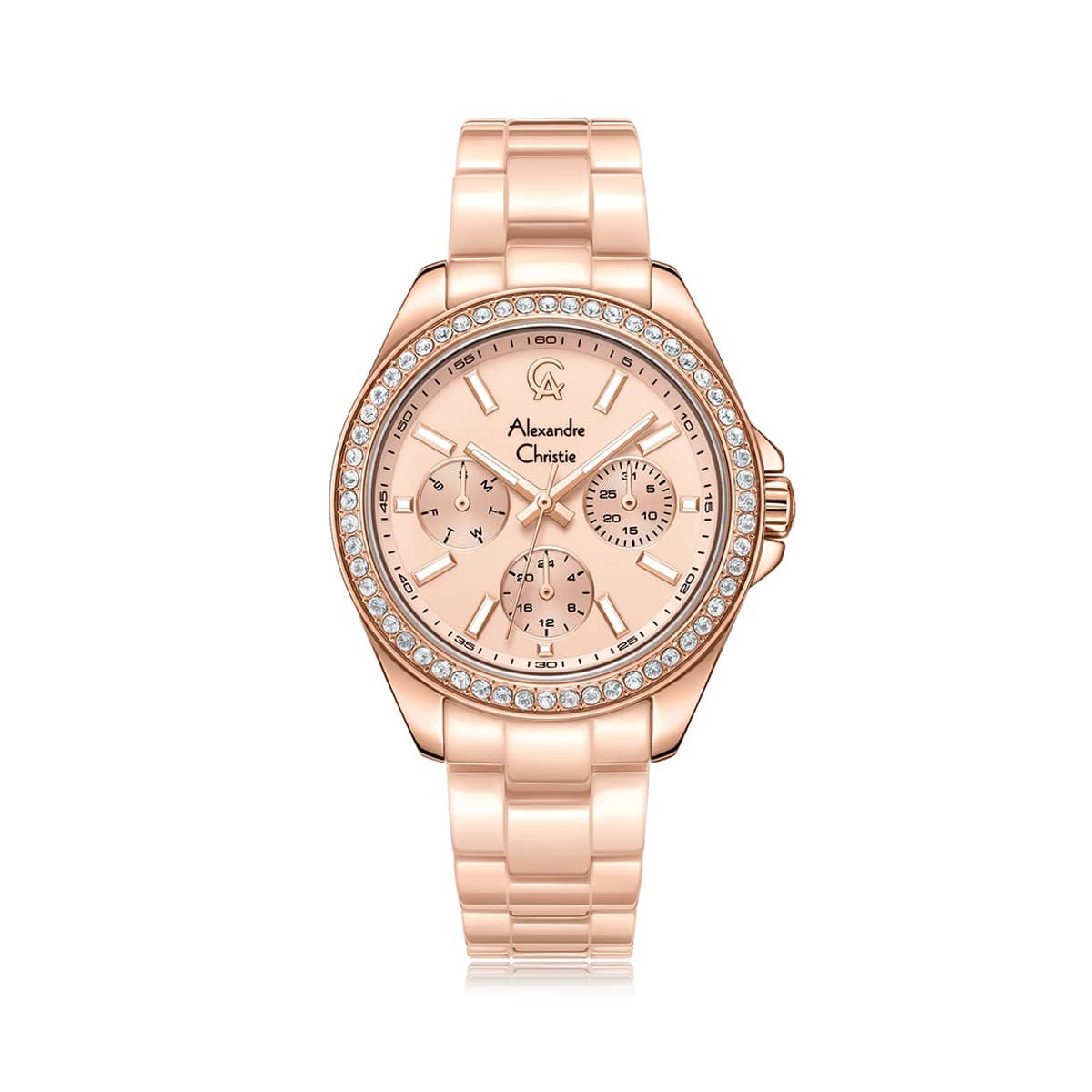 Alexandre Christie AC 2A74 BFB Ladies Multi Function Watch – Pink