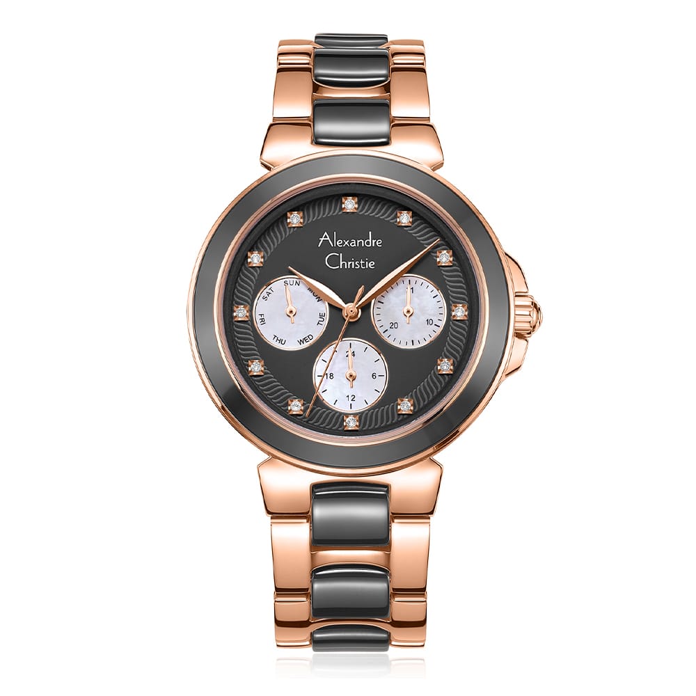 AC 2B02 BFB Ladies Multifunction Watch – Grey Rose Gold