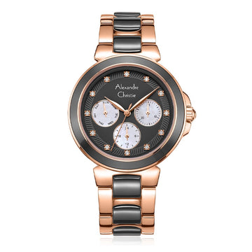 AC 2B02 BFB Ladies Multifunction Watch – Grey Rose Gold
