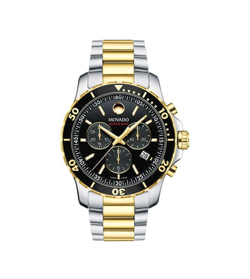 Movado Series 800 Swiss Qtz Chrono Black Round Dial Men's Watch - 2600146
