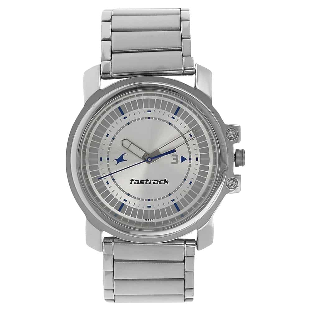 NP3039SM03 SILVER DIAL SILVER STAINLESS STEEL STRAP WATCH - Kamal Watch Company