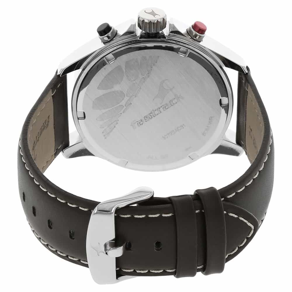 NR3072SL01 BIG TIME WHITE DIAL LEATHER STRAP WATCH - Kamal Watch Company