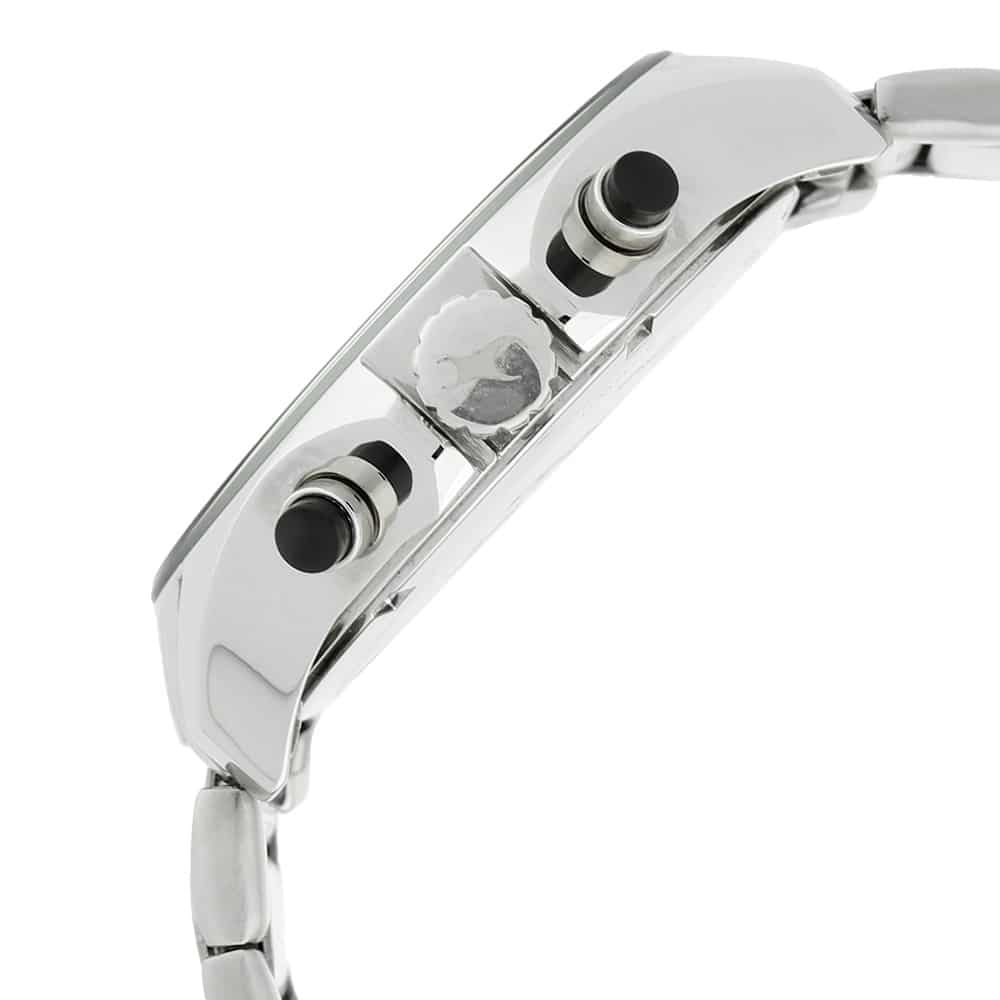 NR3072SM02 BIG TIME BLACK DIAL SILVER STAINLESS STEEL STRAP WATCH - Kamal Watch Company