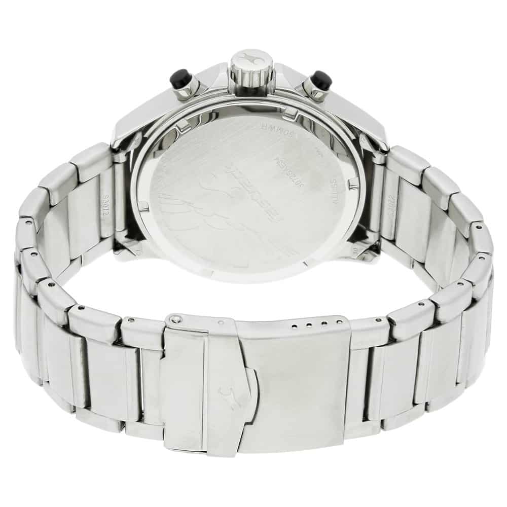 NR3072SM02 BIG TIME BLACK DIAL SILVER STAINLESS STEEL STRAP WATCH - Kamal Watch Company