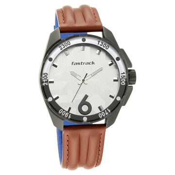 NR3084NL04 WHITE DIAL LEATHER WATCH - Kamal Watch Company