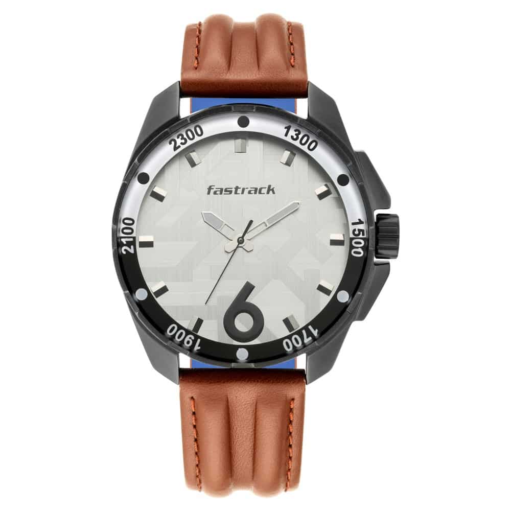 NR3084NL04 WHITE DIAL LEATHER WATCH - Kamal Watch Company