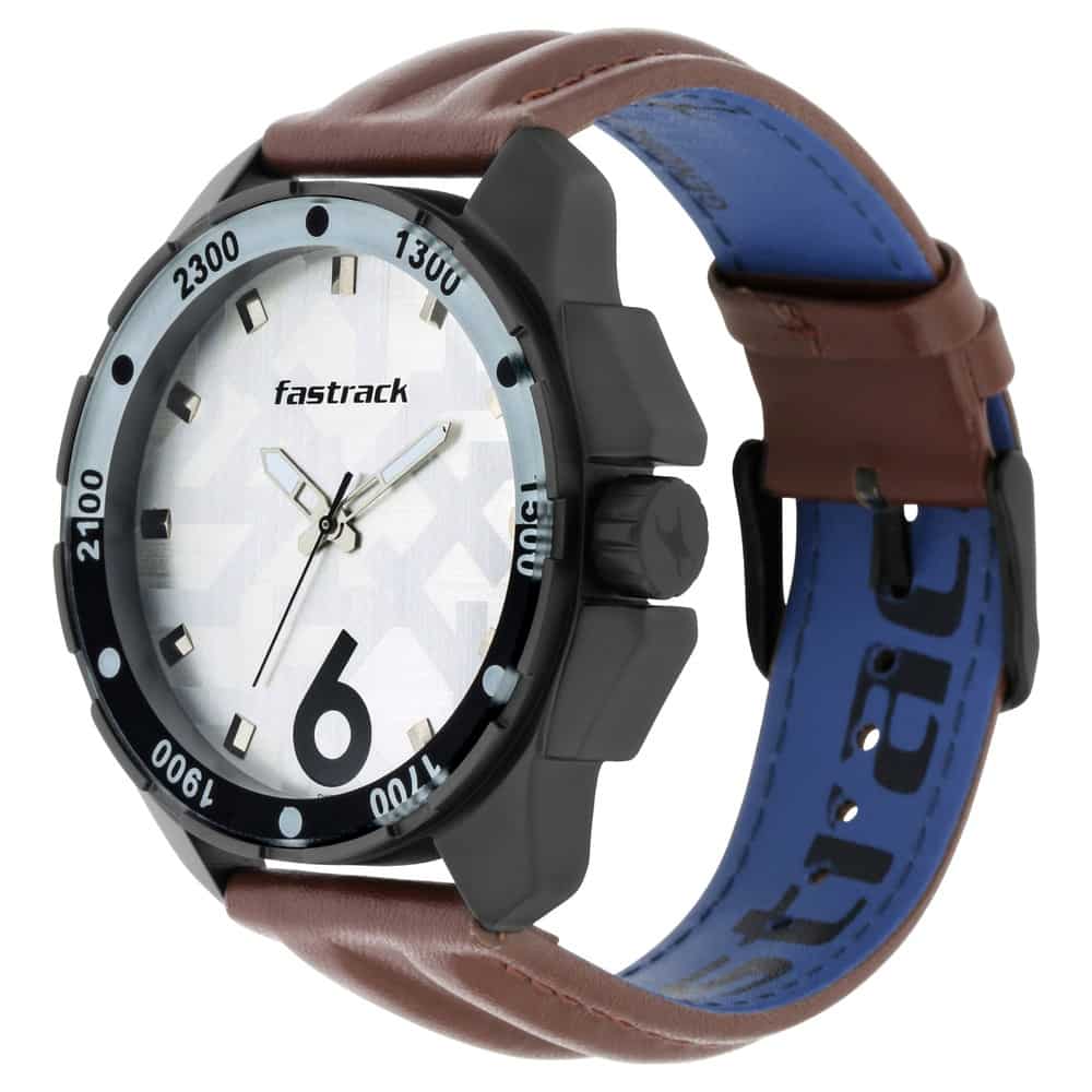NR3084NL04 WHITE DIAL LEATHER WATCH - Kamal Watch Company