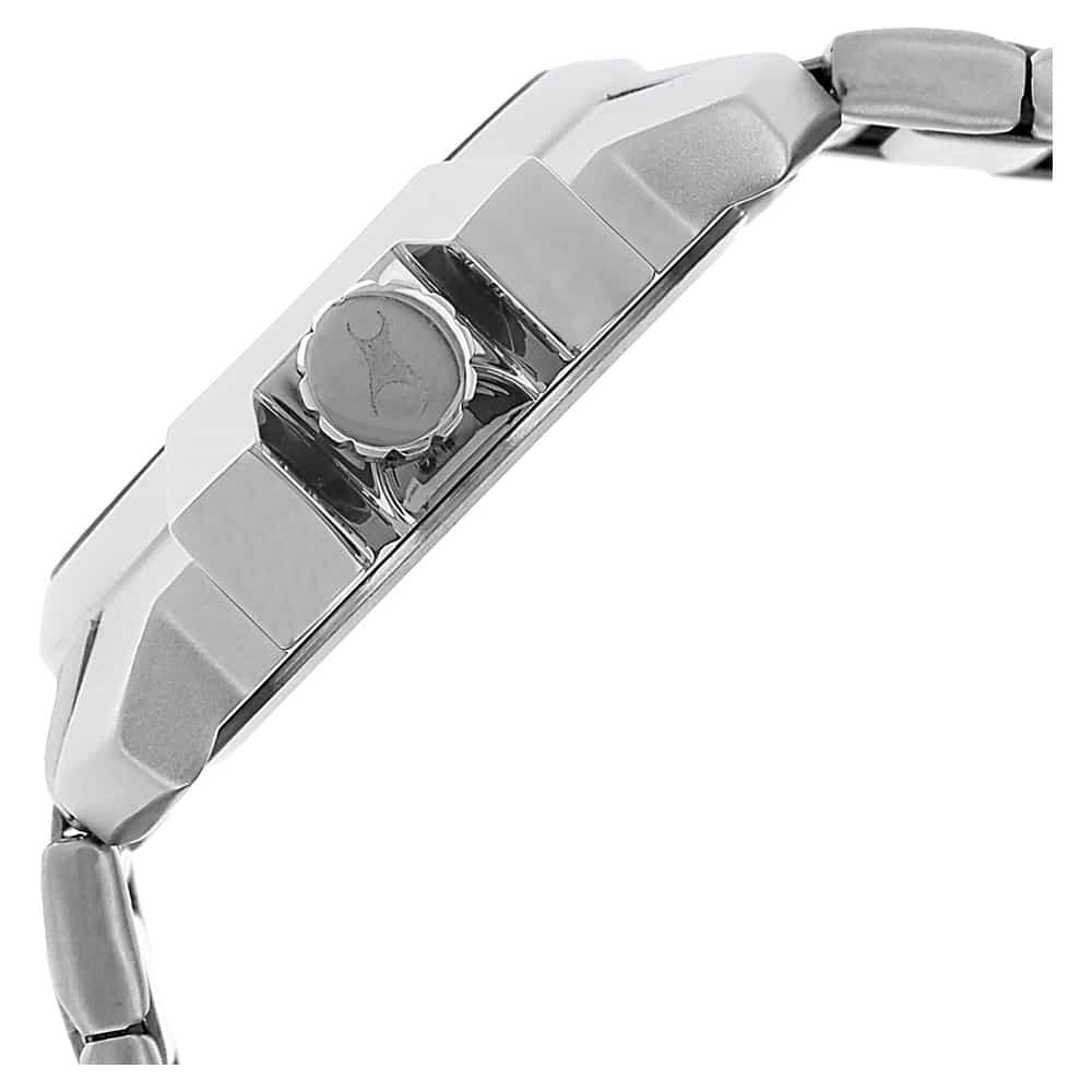 NR3097SM01 BLACK DIAL SILVER STAINLESS STEEL STRAP WATCH - Kamal Watch Company