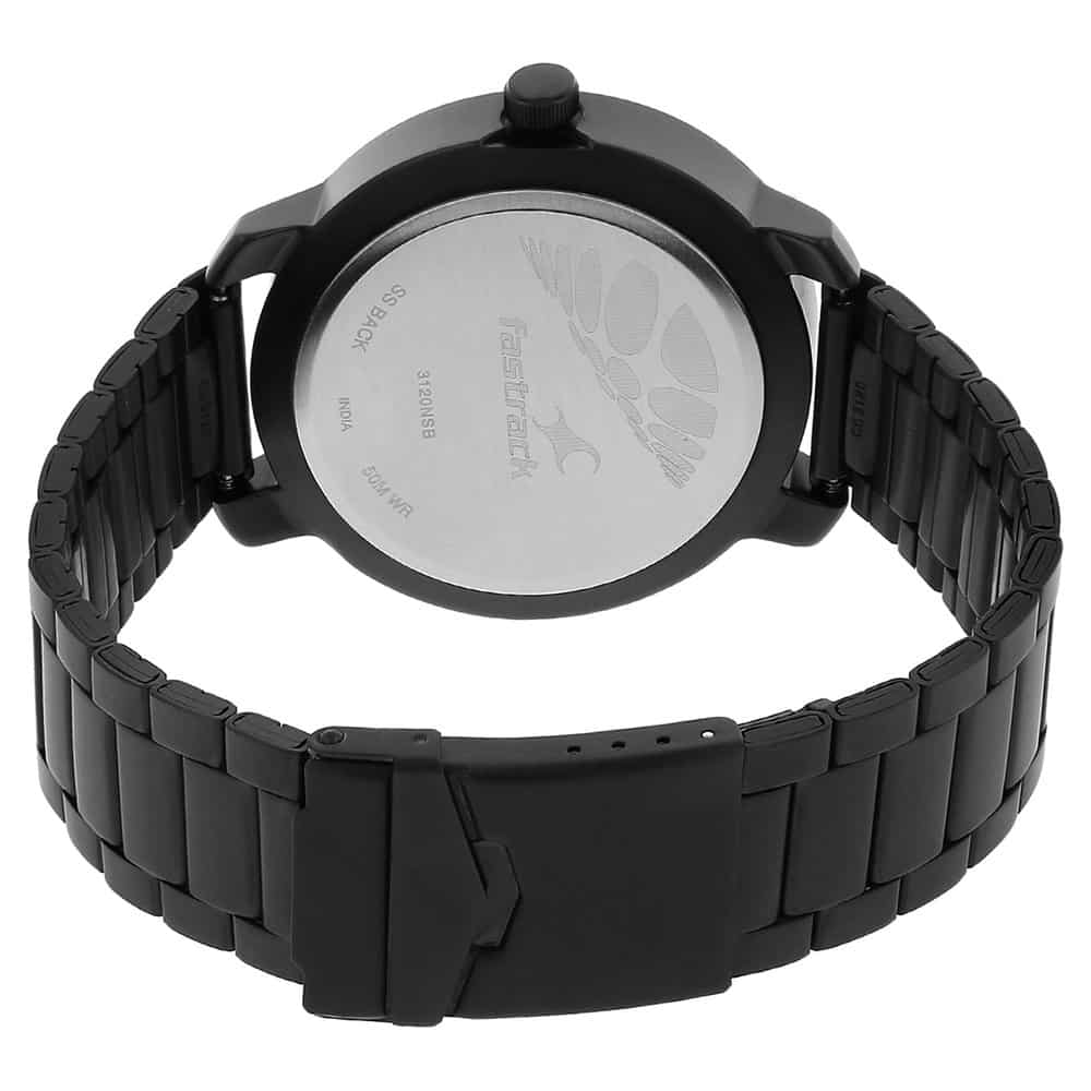 NR3120NM02 BROWN DIAL BLACK STAINLESS STEEL STRAP WATCH - Kamal Watch Company